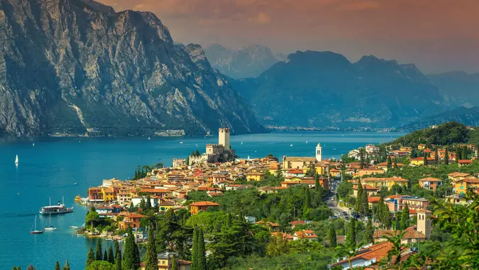 Panorama of Malcesine Village on Lake Garda