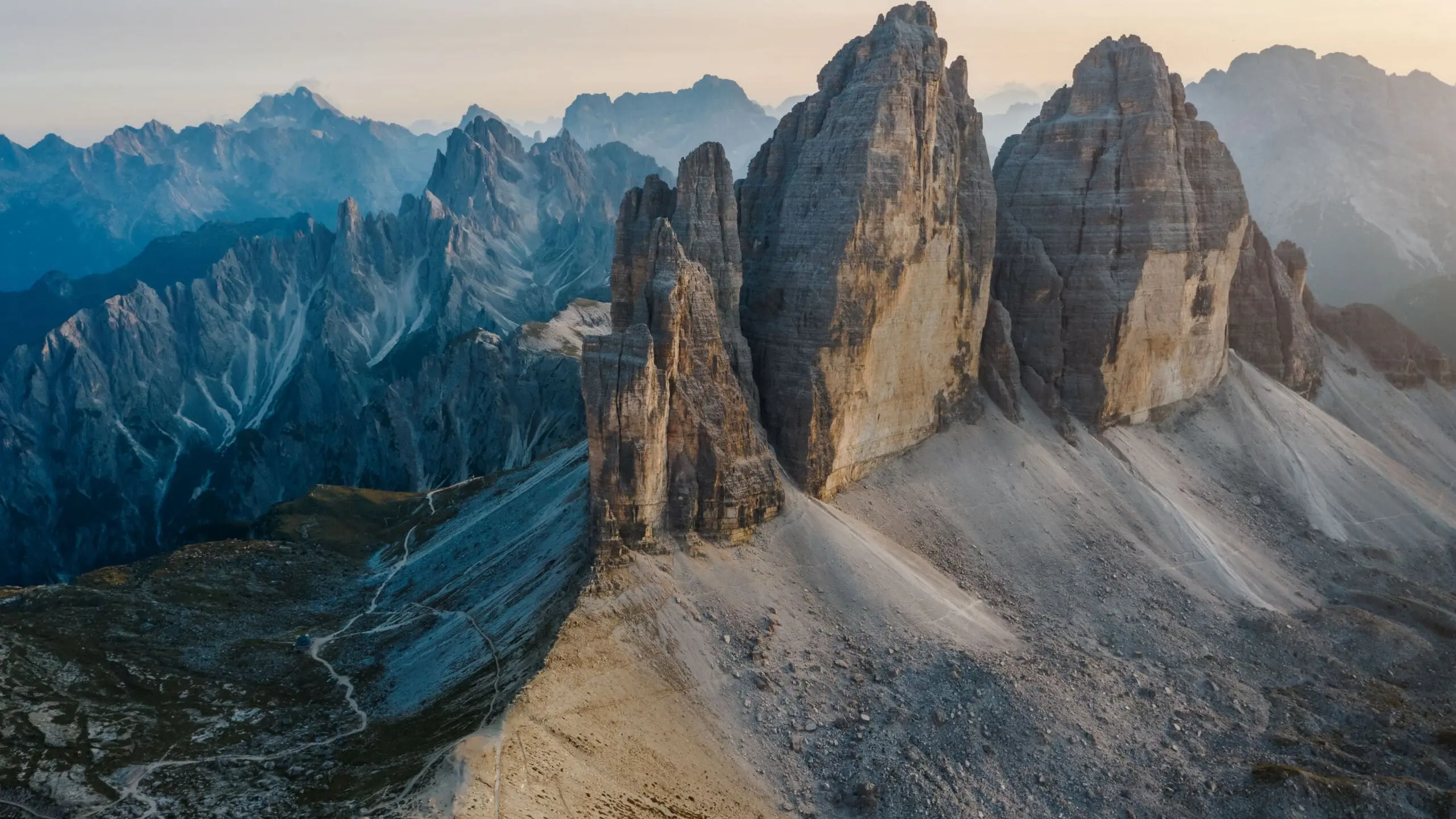 Memorable View of the Three Peaks of Lavaredo, Italy