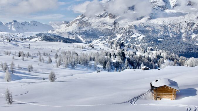 Enchanting Panorama of Sellaronda Ski Resort in the Dolomites