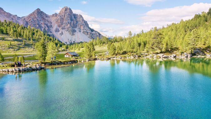 Alpine Lake in the Alpe of Fanes, Dolomites