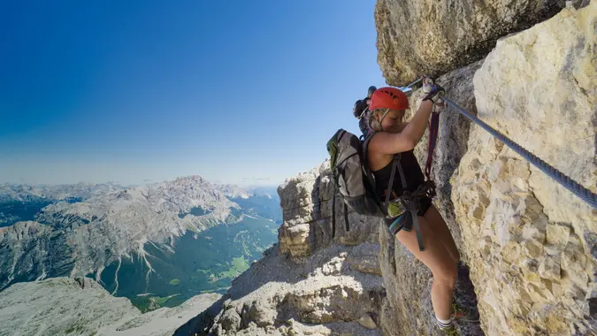 The Challenging Via Ferrata at Passo Falzarego