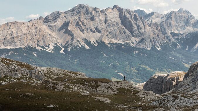 The peaks Conturines and Piz Lavarella, Alta Badia, Italian Dolomites