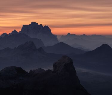 A serene and captivating view of the Dolomites landscape.