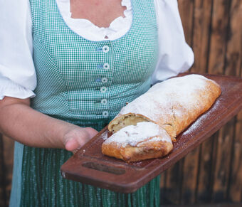 Delicious homemade strudel, a traditional Alpine pastry