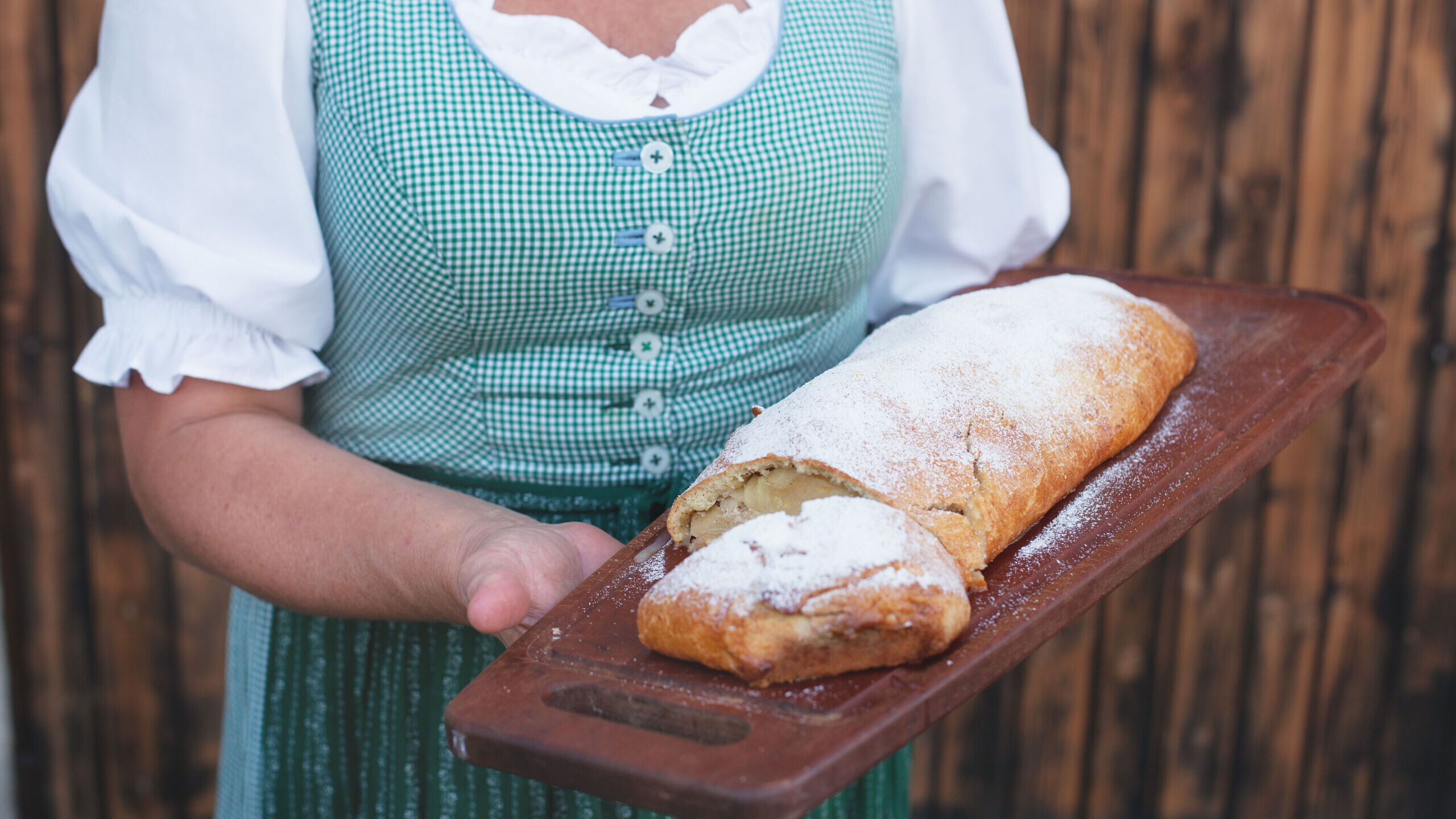 Delicious homemade strudel, a traditional Alpine pastry