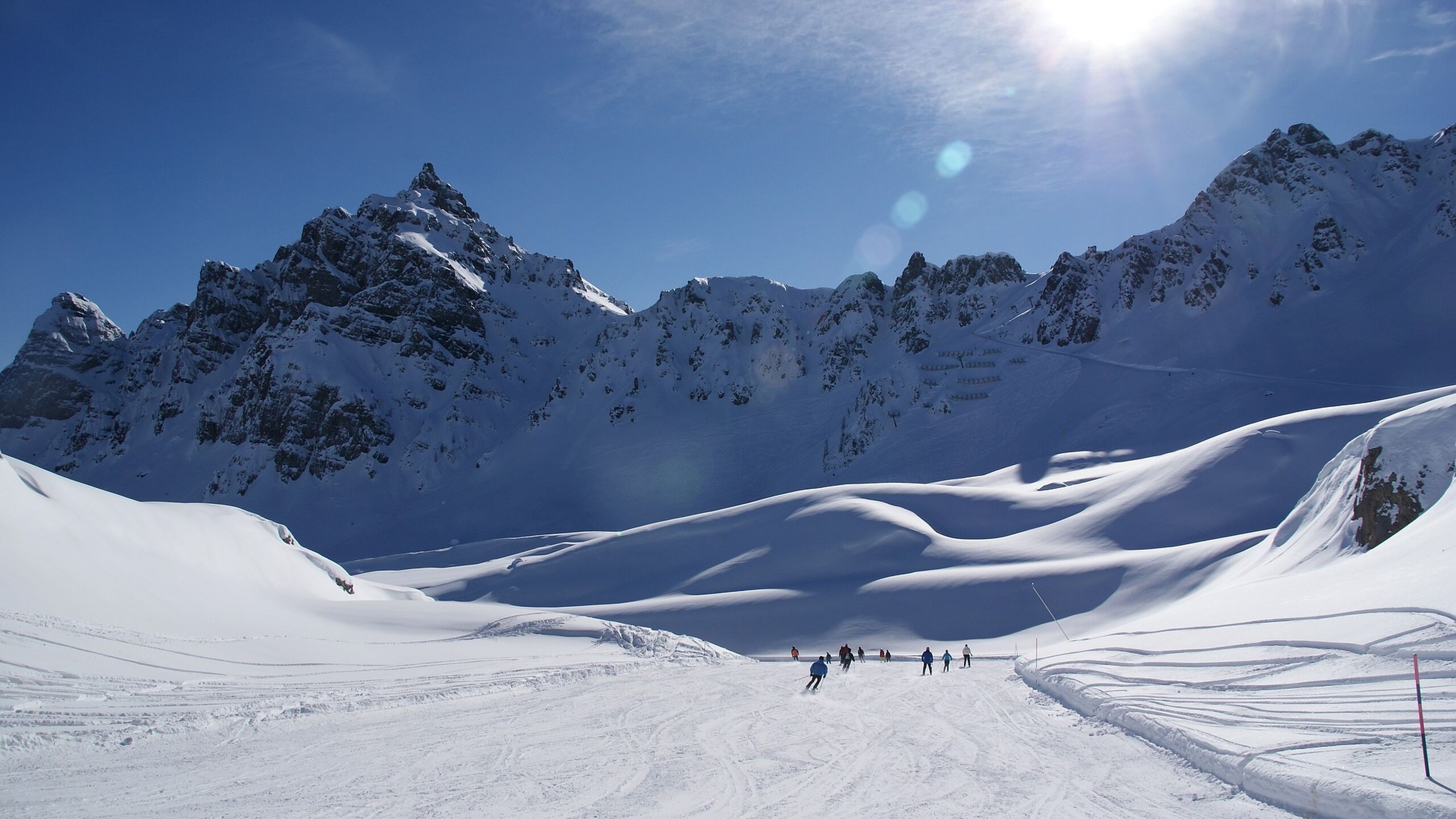 Embark on a captivating ski safari towards the stunning Marmolada glacier