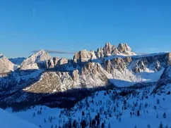 Magical winter landscape in the Dolomites.
