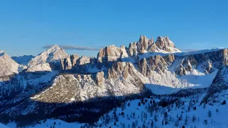 Magical winter landscape in the Dolomites.