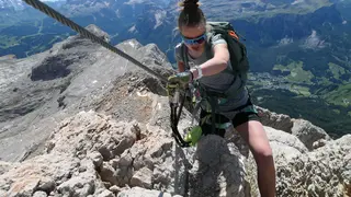 Adventurous Girl on Via Ferrata