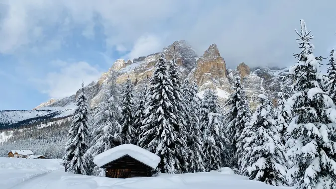 Enchanting Winter Panorama in the Dolomites