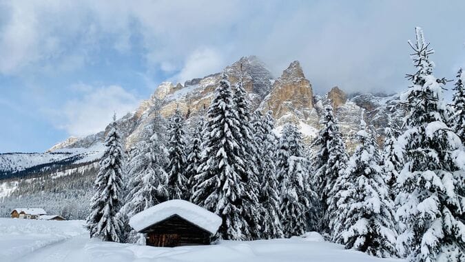 Enchanting Winter Panorama in the Dolomites