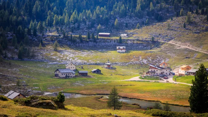 Mountain hut Lavarela in the Natural Park of Fanes-Sennes-Braies