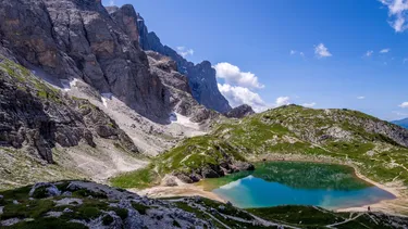 Lake Coldai during Alta Via N° 1 Traverse