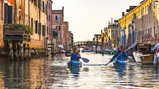 Romantic Canoeing Experience on a Venice Canal