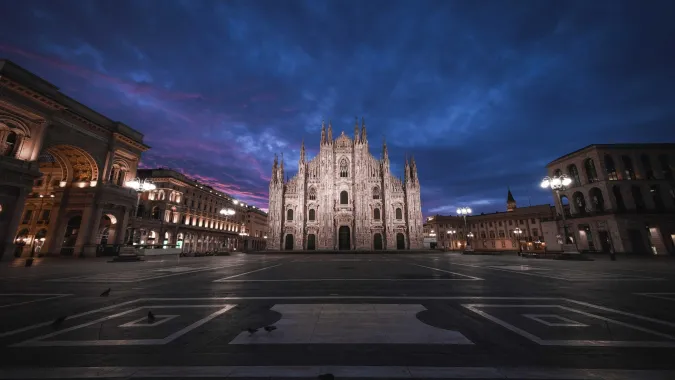 Milan city centre with its cathedral