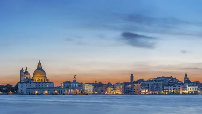 Sunset over the Unesco city of Venice