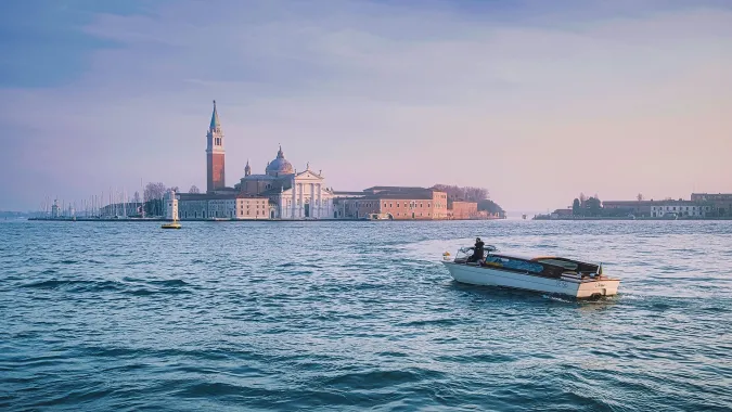 Water taxi transfer in Venice