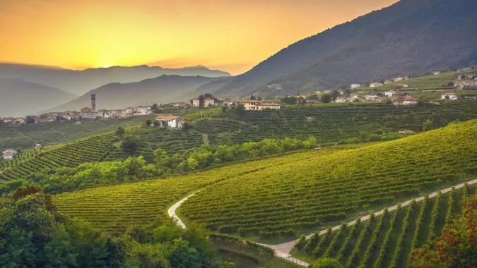 San Pietro di Barbozza prosecco vineyards in Valdobbiadene