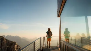 View restaurant mountain hut Dolomites