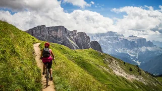 MTB Biking at Passo Sella Val Gardena Dolomites
