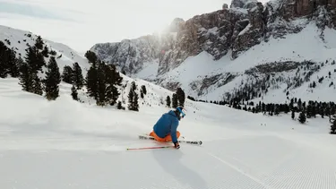 Skier on a groomed slope, Dolomites, Italian Alps, ph Alex Moling Nature Winter