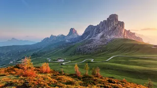 Autum colors at Passo Giau Cortina d Ampezzo Dolomites