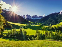 Val di Funes, Dolomites in a Summer sunny day, Italy