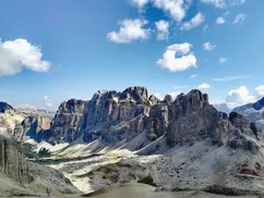Stunning view of the Dolomites in a sunny day, South Tyrol, Italy