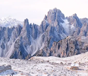 Rifugio Lavaredo at the Tre Cime di Lavaredo in the Dolomites