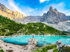 Sorapis lake in Cortina d Ampezzo Dolomites
