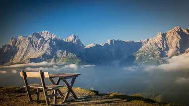 Landscape wilderness mountain, Dolomites, Sexten moutains view