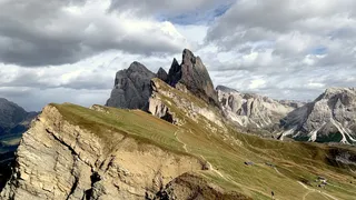 Unique view at Seceda Val Gardena Dolomites