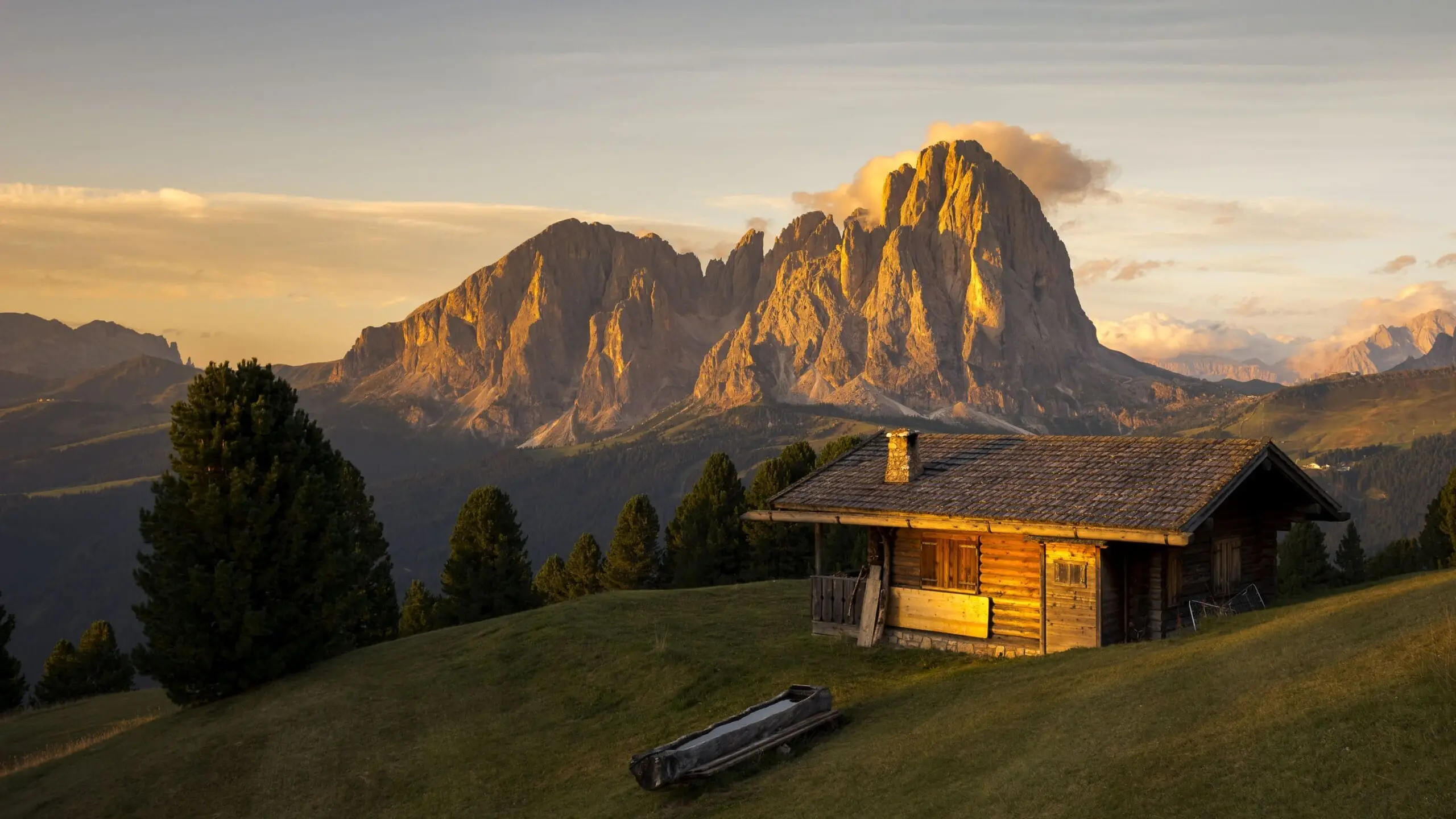 View on the Sasso Lungo in Val Gardena, Dolomites