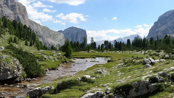 The clear springs of Gran Fanes in the Fanes-Senes-Braies Natural Park