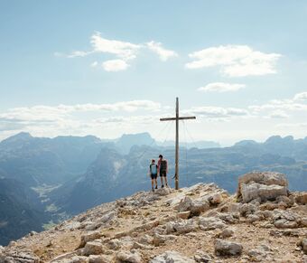 View from Sasso Croce on the Val Badia and the surrounding peaks