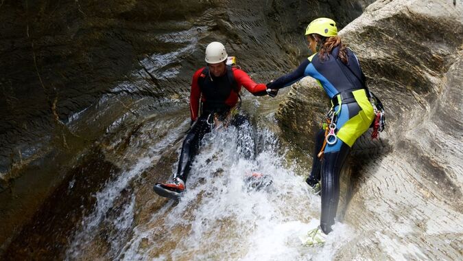 Extreme adventure with rafting and canyoning