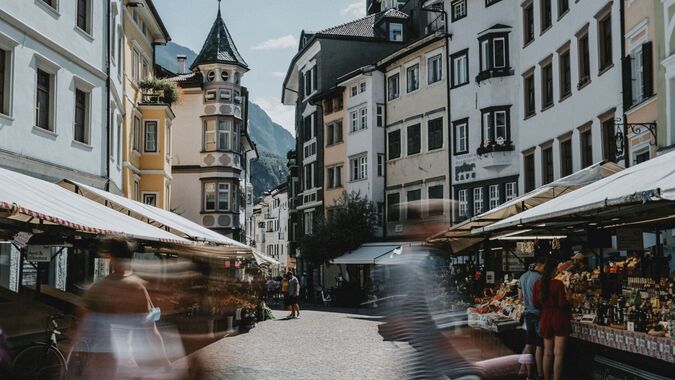 I tipici mercati nella città di Bolzano