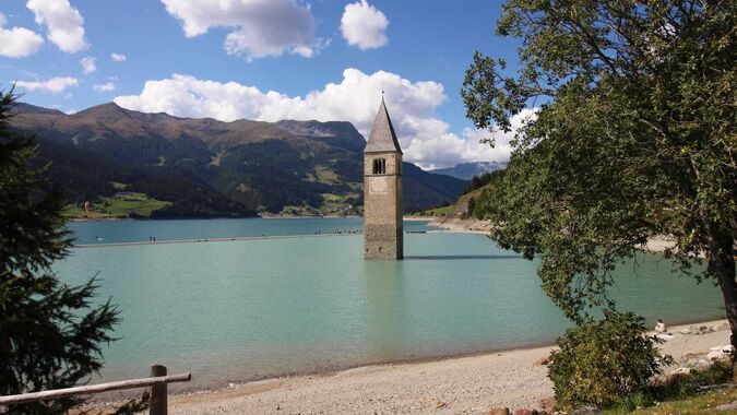 Resia Lake in Italy