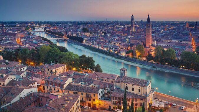 Aerial view of the city of Verona