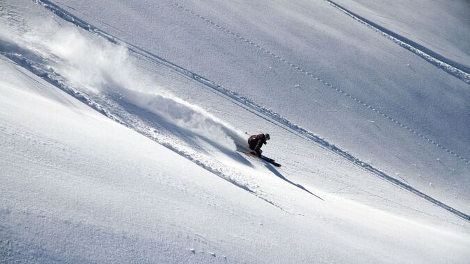 Off-piste skiing in the Dolomites