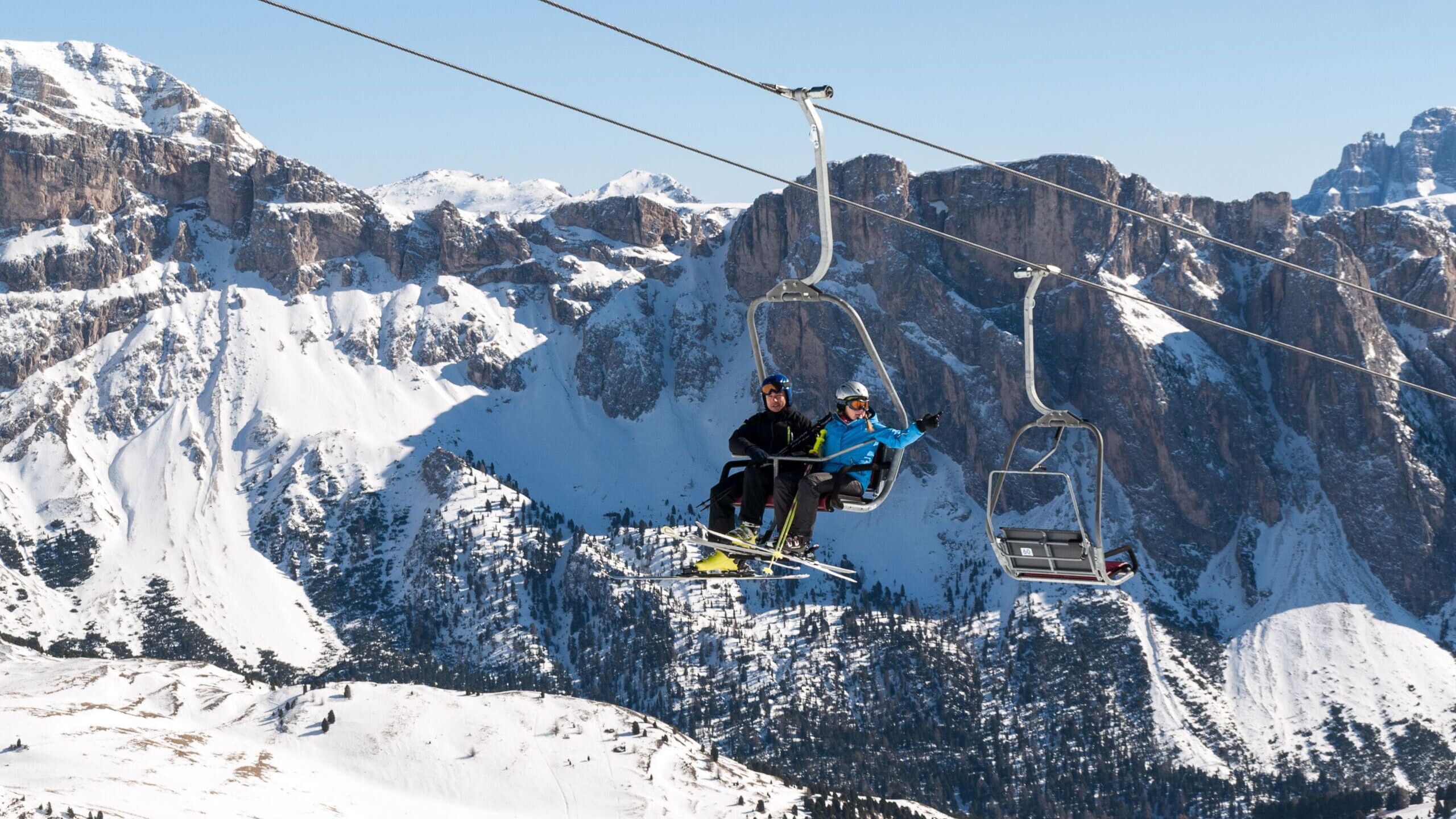 Ski lift on the Sellaronda, Dolomiti Superski