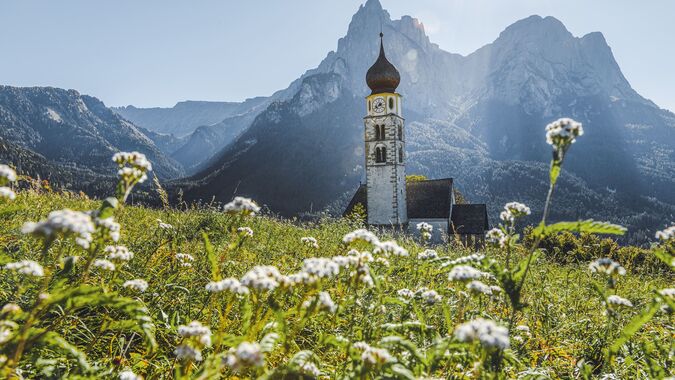 The church of San Valentino on the Alpe di Siusi