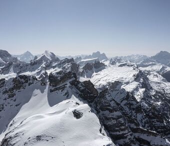 Winter overview of the Dolomites