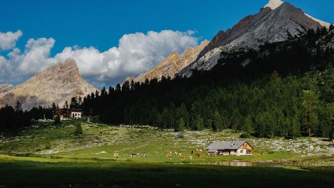 The Fanes pastures in the homonymous natural park