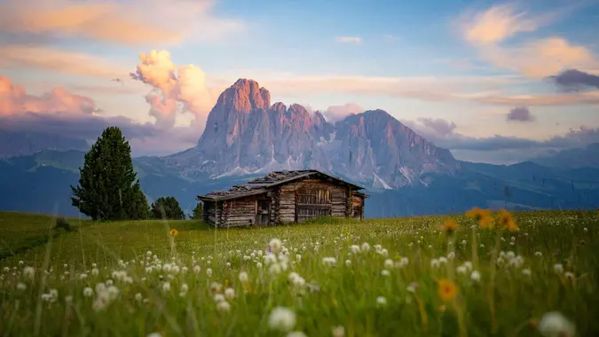 Sunset on the Saslong in Val Gardena