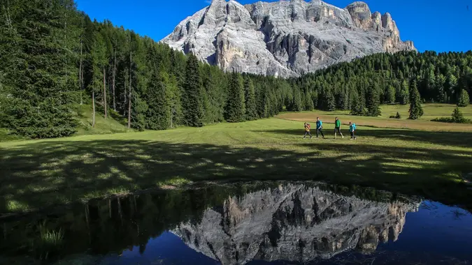 Lake below Sas dla Crusc in Alta Badia