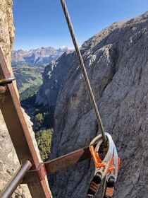 View of the valley during the ascent of Pisciadù in Alta Badia