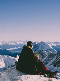 View of the Alpine peaks of northern Italy